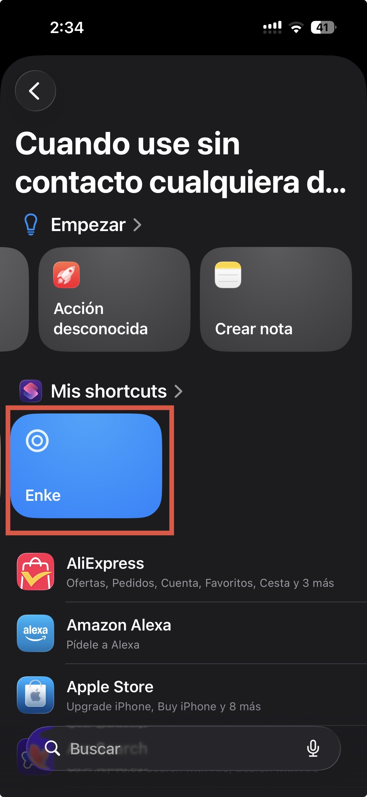 Elegir atajo Enke